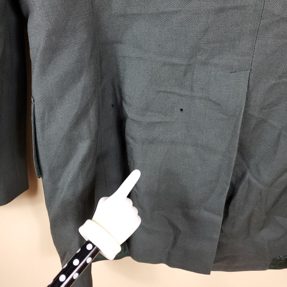 Vintage Army Green Service Coat Blazer Gold Tone Hardware Wool 42R - Picture 8 of 12